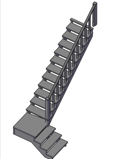 Г - Образная лестница с площадкой на 90