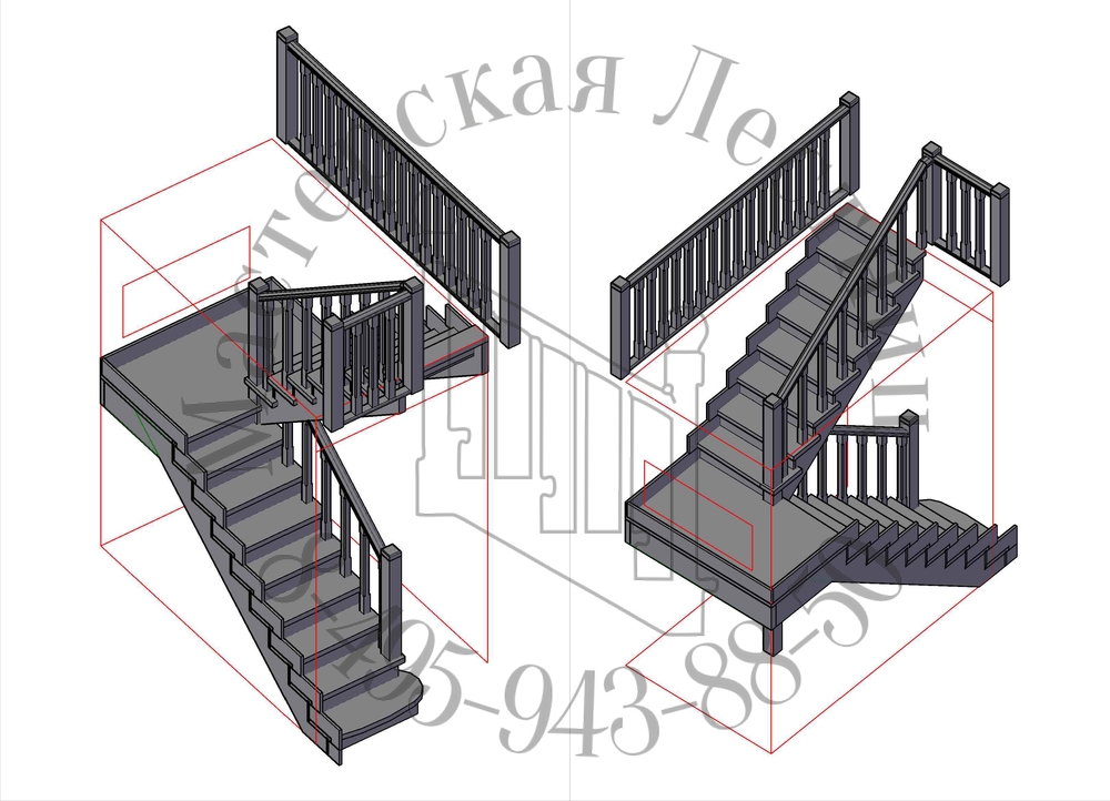 Деревянные лестницы деревня Ченцово городское поселение Можайск, Можайский район