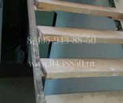 Облицовка металлической лестницы до (замер и проектирование) 