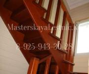 Деревянная лестница из лиственницы д Меры Истринский р-он п-образная на 180 с 2 площадками