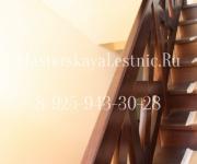 Облицовка металлической лестницы бук - ступени и ограждения бук Поздняково