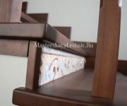 Облицовка бетонной лестницы лиственницей Арендный Поселок Дарьино